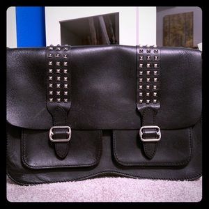 ❤️ Studded Black Leather Crossbody Flap Bag ❤️